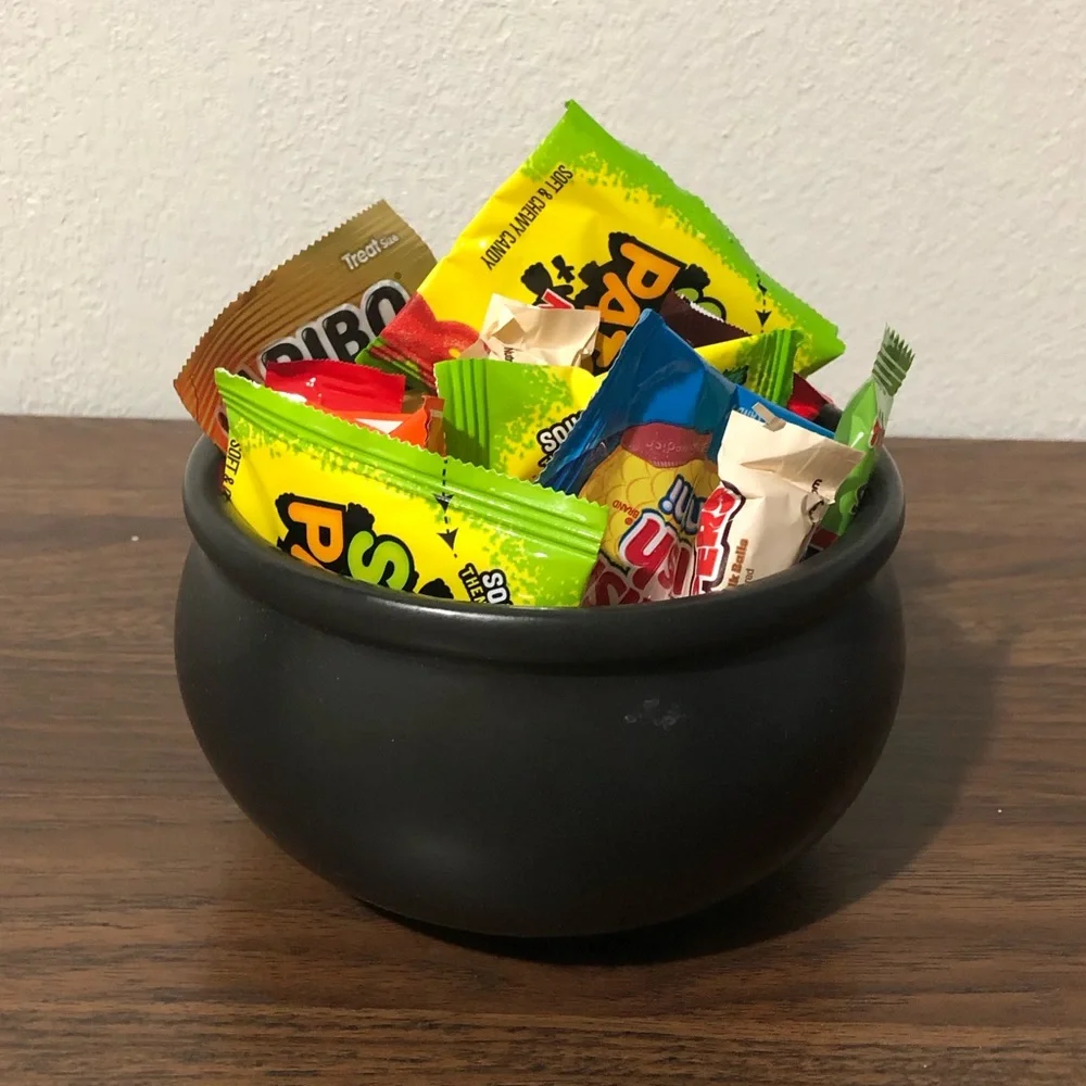 Williams Sonoma Halloween Cauldron Candy Dish Black